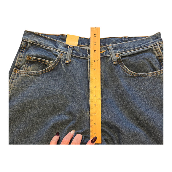 Wrangler Rugged Relaxed Fit Jeans Mens 34 x 30 Blue Bootcut Mid-Rise Western - Picture 9 of 11